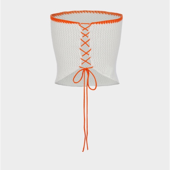 Cape Clique Contrast Wool Tie Strapless Backless Tube Top Two Looks Reversible - Picture 5 of 5